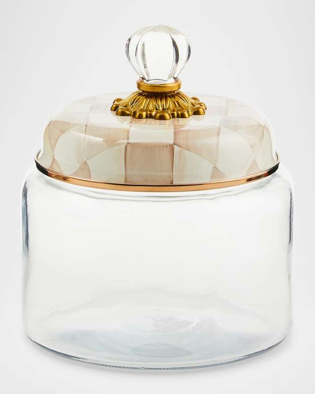 Mocha Check Small Kitchen Canister